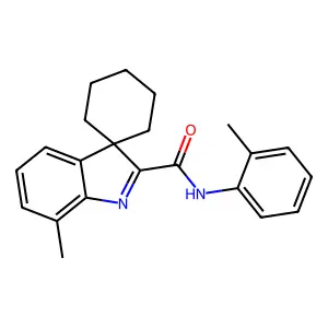 7'-methyl-N-(2-methylphenyl)spiro[cyclohexane-1,3'-indole]-2'-carboxamide structure