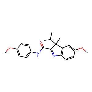 5-methoxy-N-(4-methoxyphenyl)-3-methyl-3-propan-2-ylindole-2-carboxamide structure