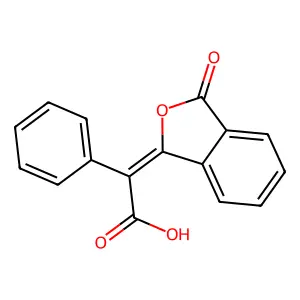 (E)-2-(3-oxoisobenzofuran-1(3H)-ylidene)-2-phenylacetic acid structure