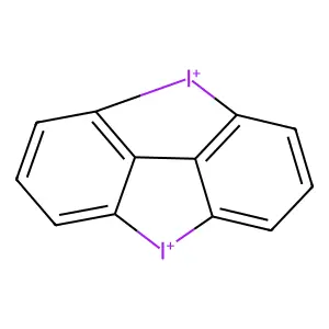 6,14-Diiodoniatetracyclo[9.2.1.05,13.07,12]tetradeca-1(13),2,4,7,9,11-hexaene structure