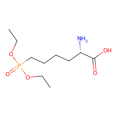 (2S)-2-amino-6-diethoxyphosphorylhexanoic acid structure