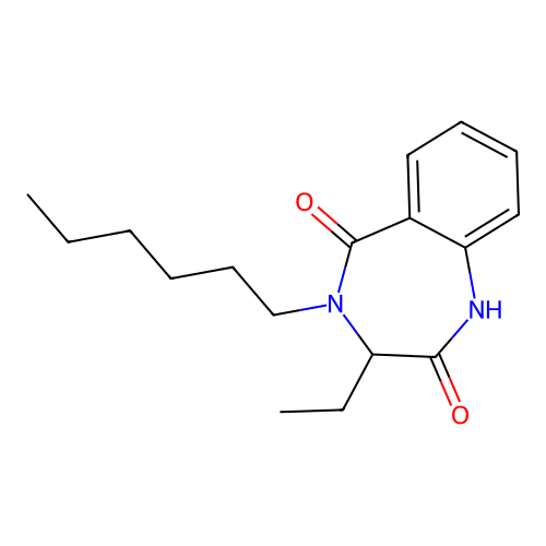 1H-1,4-Benzodiazepine-2,5-dione, 3-ethyl-4-hexyl-3,4-dihydro- structure