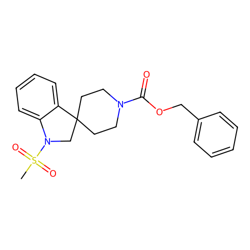 Benzyl 1-(methylsulfonyl)spiro[indoline-3,4'-piperidine]-1'-carboxylate structure
