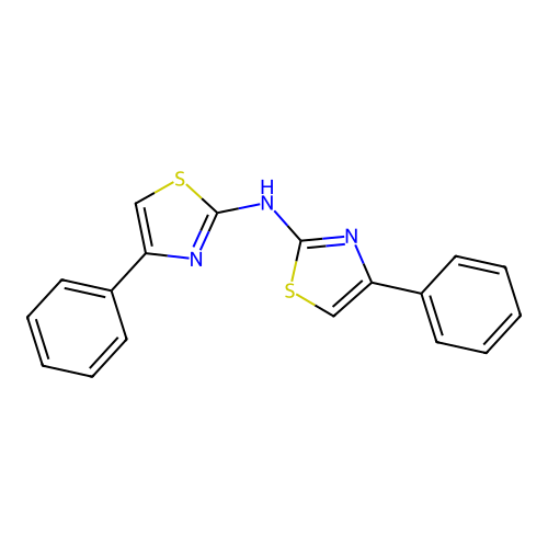 N,N-bis(4-phenyl-1,3-thiazol-2-yl)amine structure
