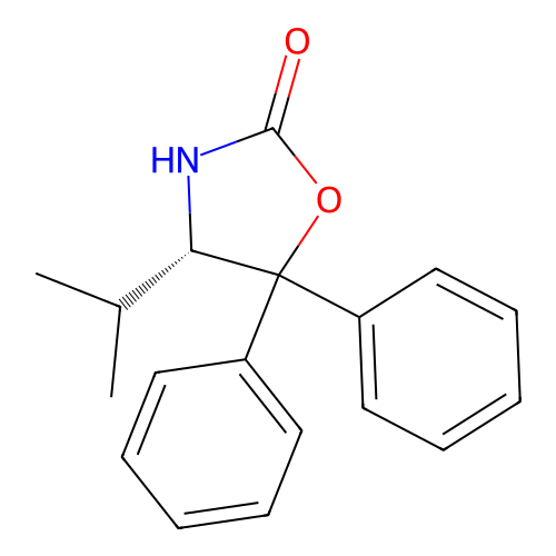(4S)-5,5-Diphenyl-4-(propan-2-yl)-1,3-oxazolidin-2-one structure