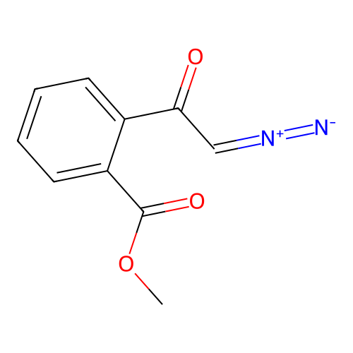 o-Carbomethoxydiazo-acetophenone structure