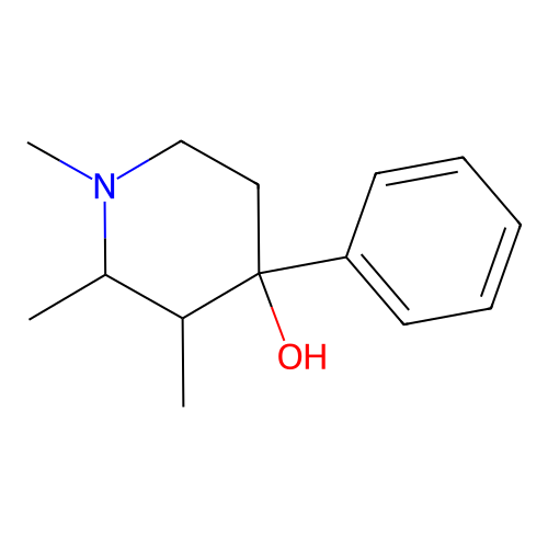 1,2,3-Trimethyl-4-phenylpiperidin-4-ol structure