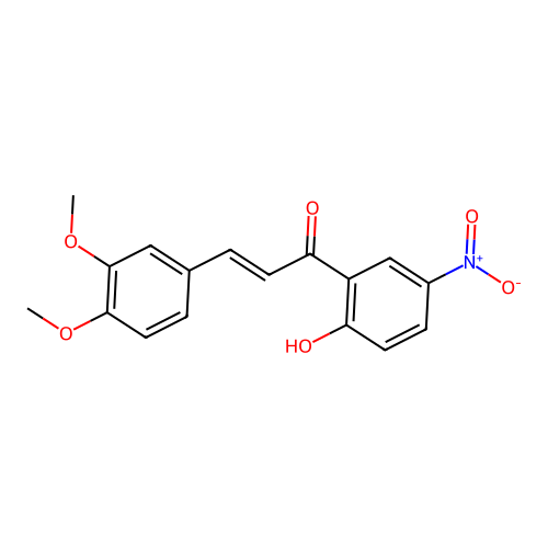 (E)-3-(3,4-dimethoxyphenyl)-1-(2-hydroxy-5-nitrophenyl)prop-2-en-1-one structure