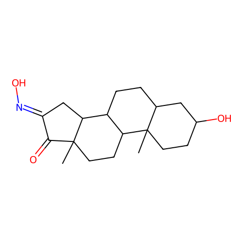 16-Hydroxyimino-5beta-androstan-3-ol-17-one structure