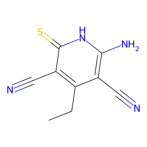 6-Amino-4-ethyl-2-thioxo-1,2-dihydropyridine-3,5-dicarbonitrile structure