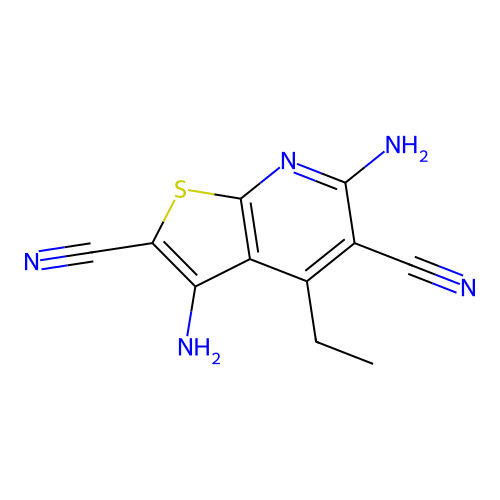 3,6-Diamino-4-ethylthieno[2,3-b]pyridine-2,5-dicarbonitrile structure