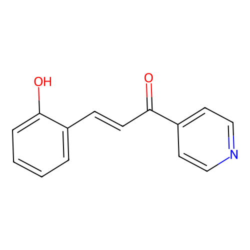 (2E)-3-(2-hydroxyphenyl)-1-(pyridin-4-yl)prop-2-en-1-one structure