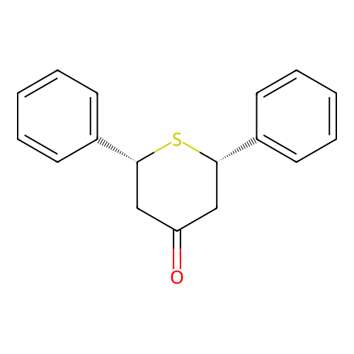 cis-2,6-Diphenyl-4-tetrahydrothiopyranone structure