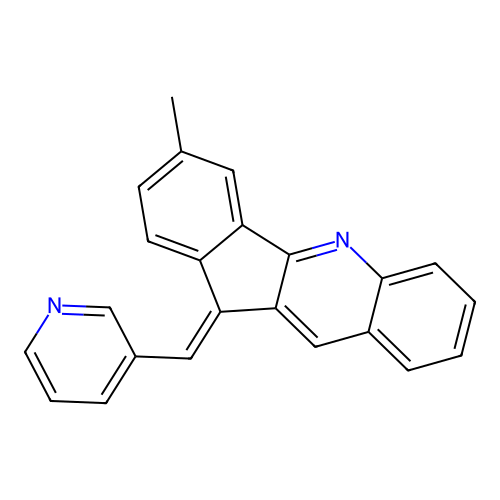 (E)-3-methyl-11-(pyridin-3-ylmethylene)-11H-indeno[1,2-b]quinoline structure