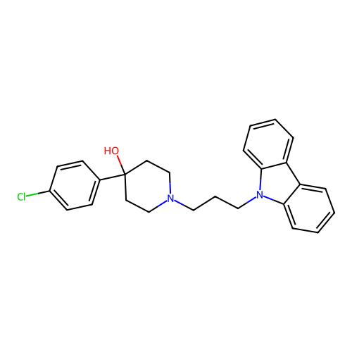 4-Piperidinol, 1-[3-(9H-carbazol-9-yl)propyl]-4-(4-chlorophenyl)- structure