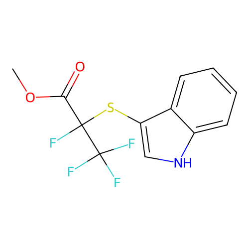 methyl 2,3,3,3-tetrafluoro-2-(1H-indol-3-ylsulfanyl)propanoate structure