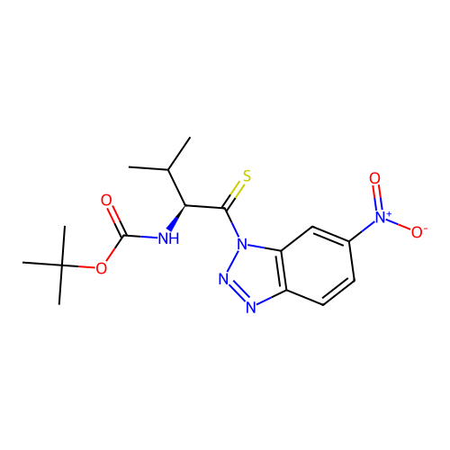 Boc-ThionoVal-1-(6-nitro)benzotriazolide structure