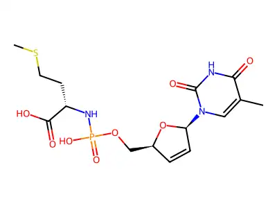 L-Methionine, N-(2',3'-didehydro-3'-deoxy-5'-thymidylyl)- structure