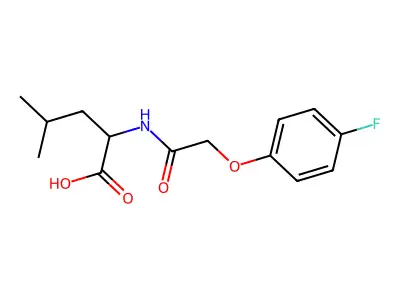 n-[(4-Fluorophenoxy)acetyl]leucine structure