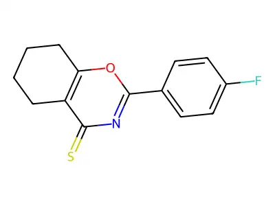 2-(4-fluorophenyl)-5,6,7,8-tetrahydro-4H-benzo[e][1,3]oxazine-4-thione structure