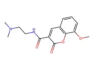 N-[2-(dimethylamino)ethyl]-8-methoxy-2-oxo-2H-chromene-3-carboxamide structure