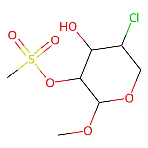(5-Chloro-4-hydroxy-2-methoxyoxan-3-yl) methanesulfonate structure