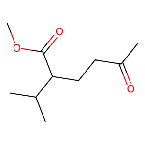 Hexanoic acid, 2-(1-methylethyl)-5-oxo-, methyl ester structure