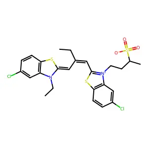 4-[5-chloro-2-[2-[(5-chloro-3-ethyl-1,3-benzothiazol-2-ylidene)methyl]but-1-enyl]-1,3-benzothiazol-3-ium-3-yl]butane-2-sulfonate structure