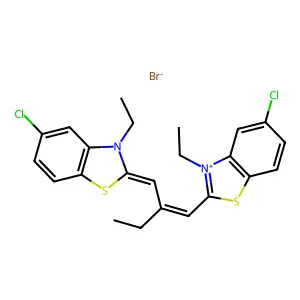 5,5'-dichloro-3,3',9-triethyl-2,2'-thiacarbocyanine bromide structure
