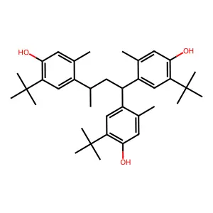 4,4',4''-(1-Methylpropanyl-3-ylidene)tris(6-tert-butyl-m-cresol) structure