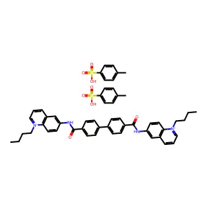 Quinolinium, 6,6'-(p,p'-biphenylylenebis(carbonylimino))bis(1-butyl-, ditosylate structure