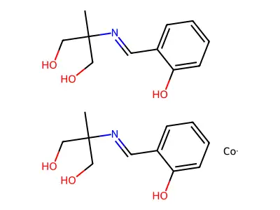 Cobalt;bis(2-[(2-hydroxyphenyl)methylideneamino]-2-methylpropane-1,3-diol) structure