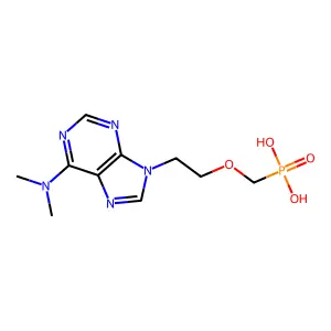 2-[6-(Dimethylamino)purin-9-yl]ethoxymethylphosphonic acid structure