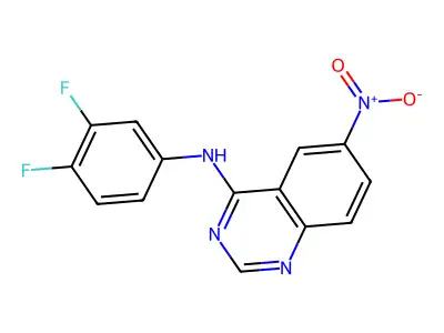 N-(3,4-difluorophenyl)-6-nitroquinazolin-4-amine structure