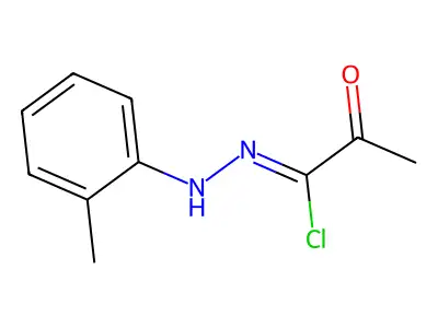 N-(2-methylphenyl)-2-oxopropanehydrazonoyl chloride structure