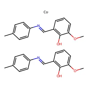 Cobalt;bis(2-methoxy-6-[(4-methylphenyl)iminomethyl]phenol) structure