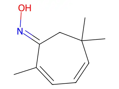 N-(2,6,6-trimethylcyclohepta-2,4-dien-1-ylidene)hydroxylamine structure