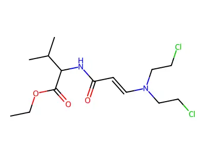 Ethyl 2-[3-[bis(2-chloroethyl)amino]prop-2-enoylamino]-3-methylbutanoate structure