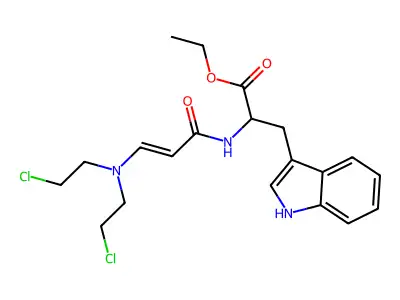 Ethyl N-{3-[bis(2-chloroethyl)amino]prop-2-enoyl}tryptophanate structure