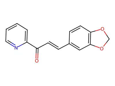 (E)-3-(1,3-benzodioxol-5-yl)-1-pyridin-2-ylprop-2-en-1-one structure