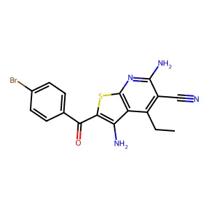 3,6-Diamino-2-(4-bromobenzoyl)-4-ethylthieno[2,3-b]pyridine-5-carbonitrile structure