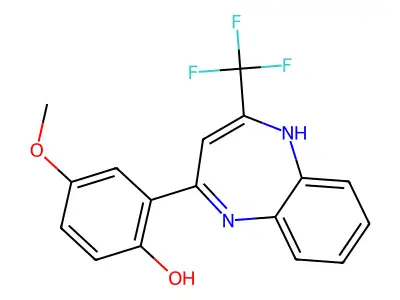 4-Methoxy-2-[2-trifluoromethyl-1H-1,5-benzodiazepine-4-YL]phenol structure