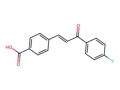 4-[3-(4-Fluorophenyl)-3-oxoprop-1-enyl]benzoic acid structure