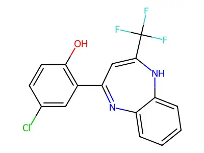 4-Chloro-2-[2-trifluoromethyl-1H-1,5-benzodiazepine-4-YL]phenol structure