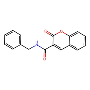 2-Oxo-N-(phenylmethyl)-2H-1-benzopyran-3-carboxamide structure