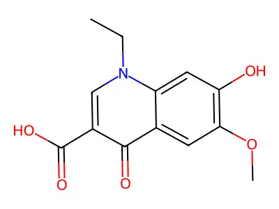 1-Ethyl-1,4-dihydro-7-hydroxy-6-methoxy-4-oxoquinoline-3-carboxylic acid structure