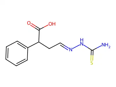 Succinaldehydic acid, 2-phenyl-, 4-(thiosemicarbazone) structure