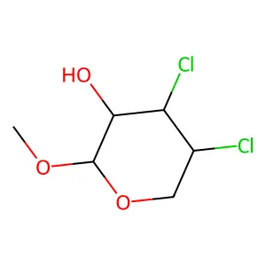 Methyl 3,4-dichloro-3,4-dideoxypentopyranoside structure