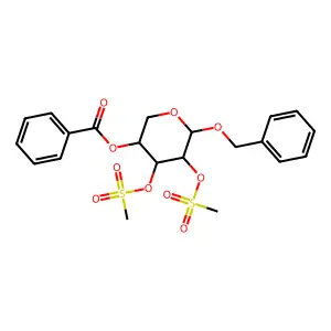 [4,5-Bis(methylsulfonyloxy)-6-phenylmethoxyoxan-3-yl] benzoate structure