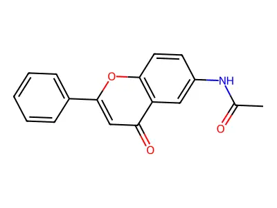 N-(4-oxo-2-phenylchromen-6-yl)acetamide structure